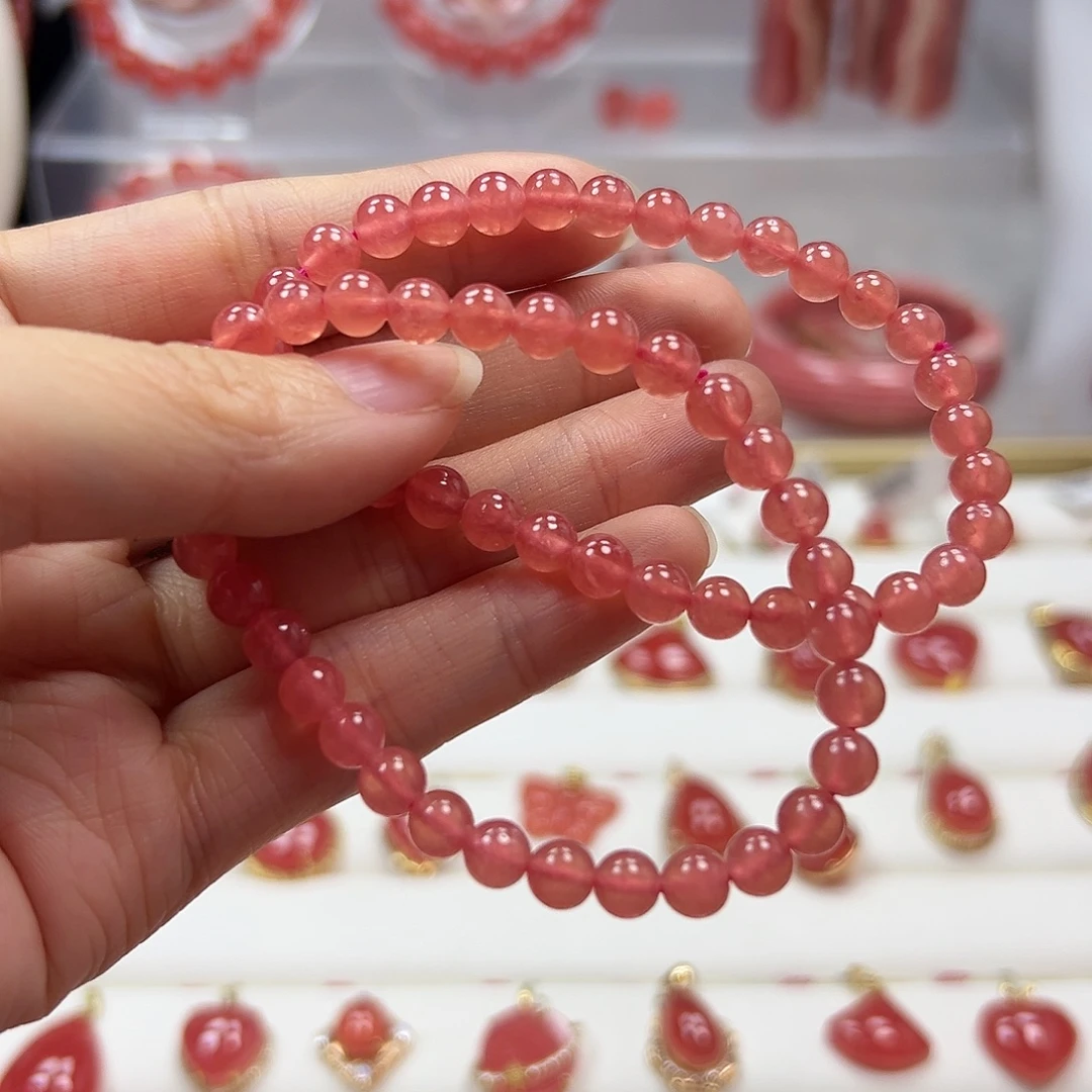 l***n菱锰矿（红纹石）未镶嵌手串