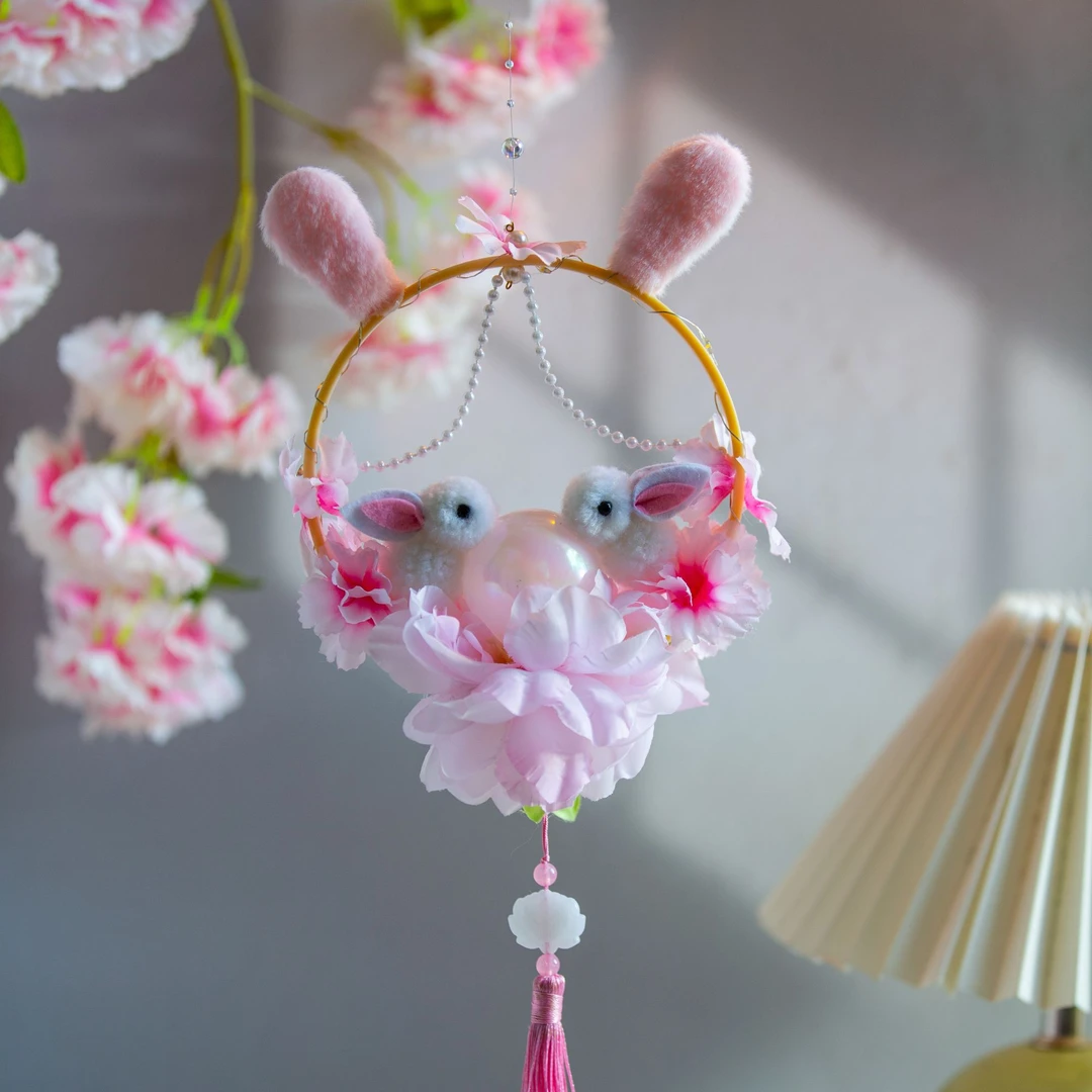 新款兔子花灯成品中秋元旦元宵古风汉服手提发光宫灯