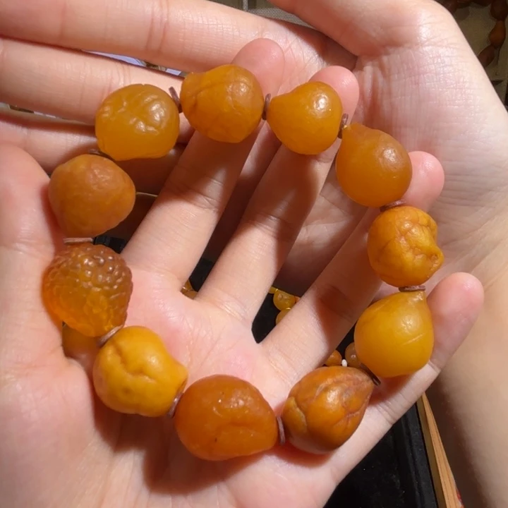 琥珀未镶嵌手链蜜蜡海漂手串