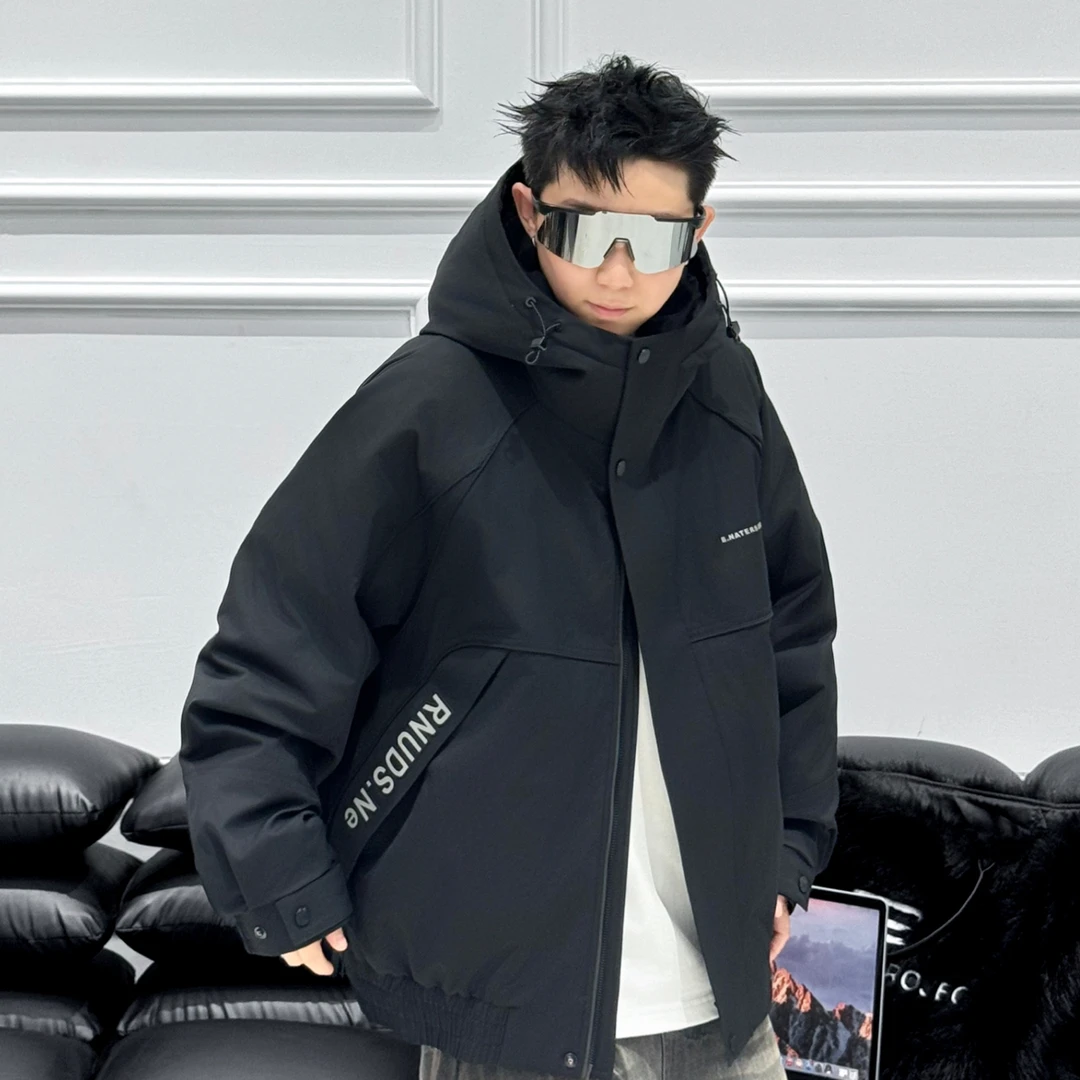 【009潮牌90绒羽绒服】潮牌保暖防寒秋冬户外三防冲锋衣