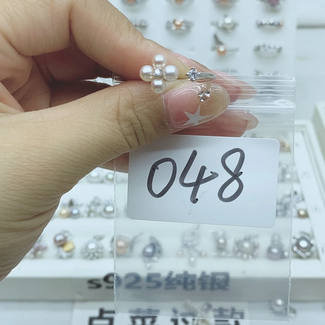 名***要淡水珍珠银S925镶嵌戒指048