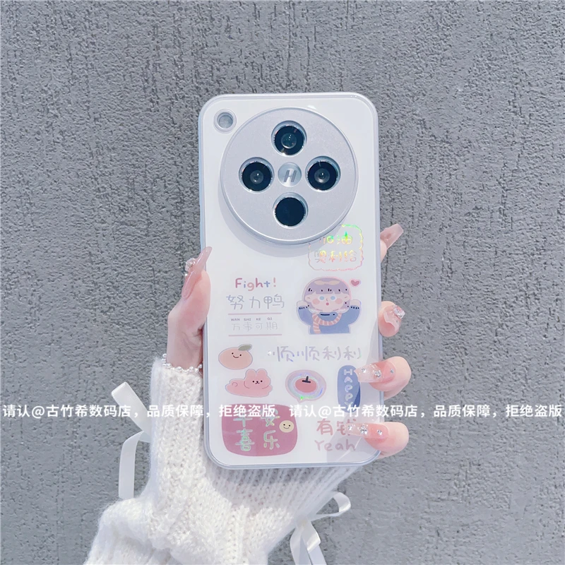 （OPPOfindx系列）金属烫金玻璃壳适用OPPOfindx8/6/x5/x3手机壳潮