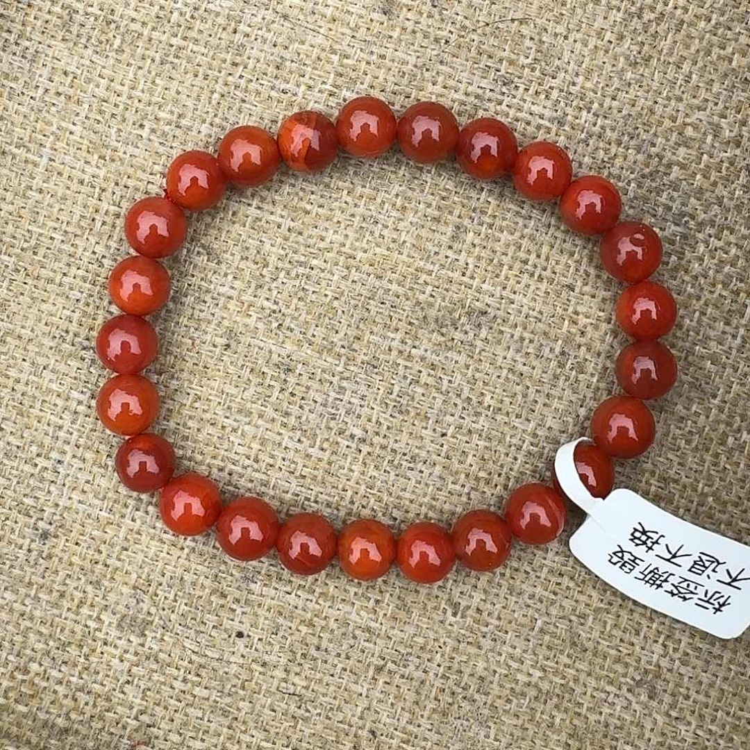 南红玛瑙手链未镶嵌手串原矿南红瓦西牛血7➕