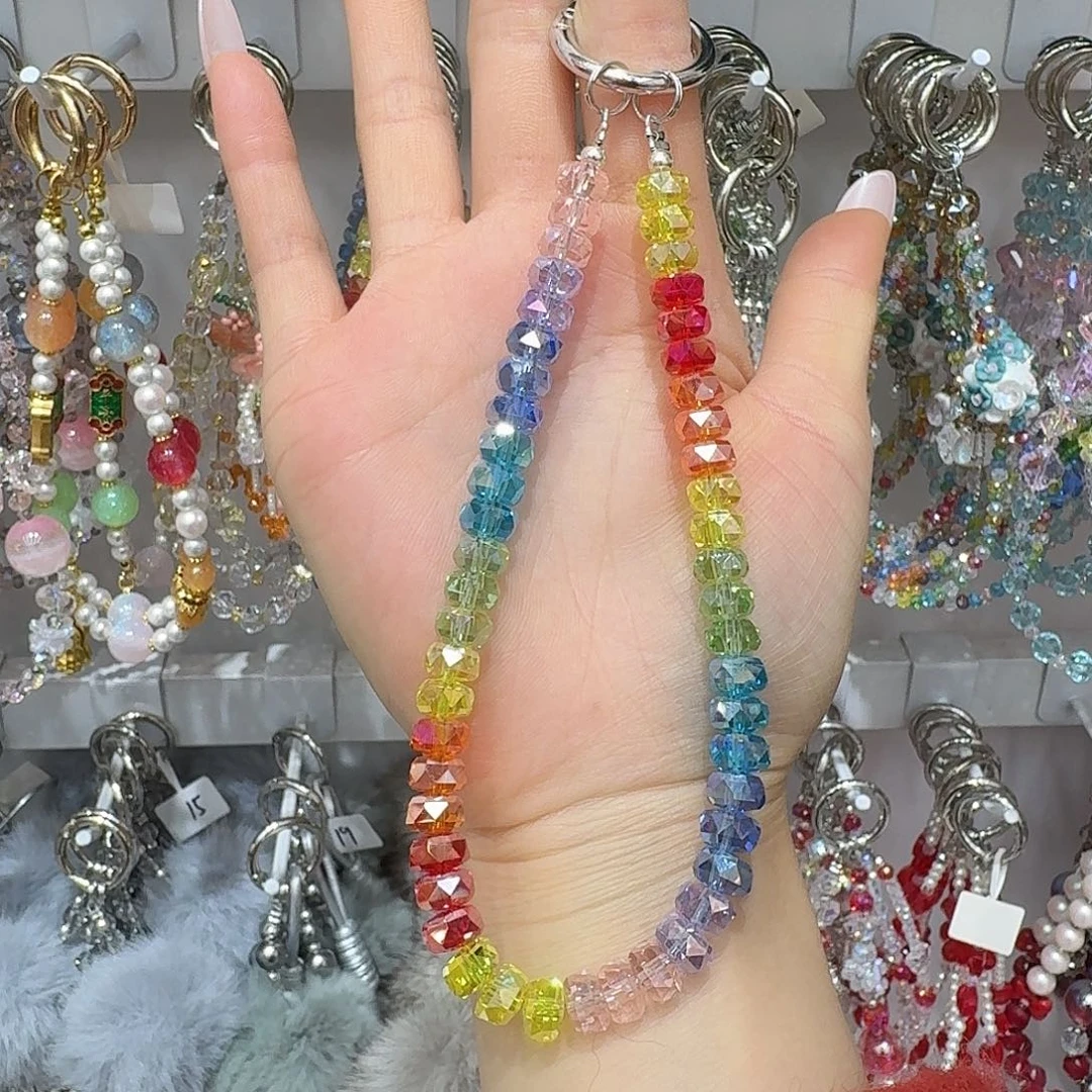 彩色晶晶手机链挂件