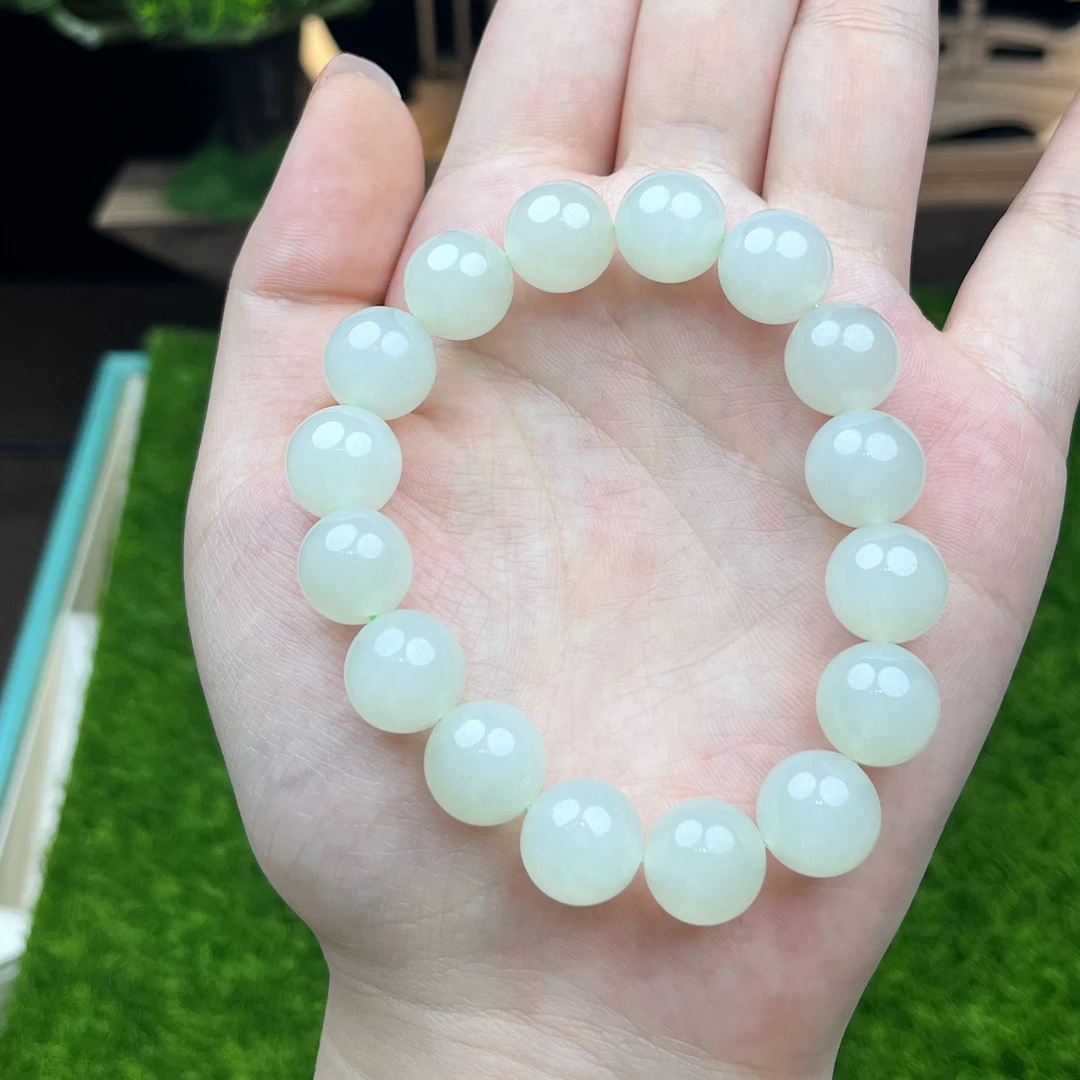 天然和田玉卡12mm手串男女款高冰品质拍1发1多样性发货单圈时尚