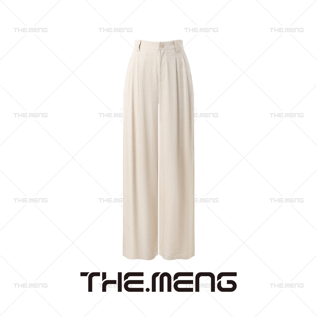 THE MENG【氧气感】亚麻收腰显瘦宽松垂感休闲裤#M242P018