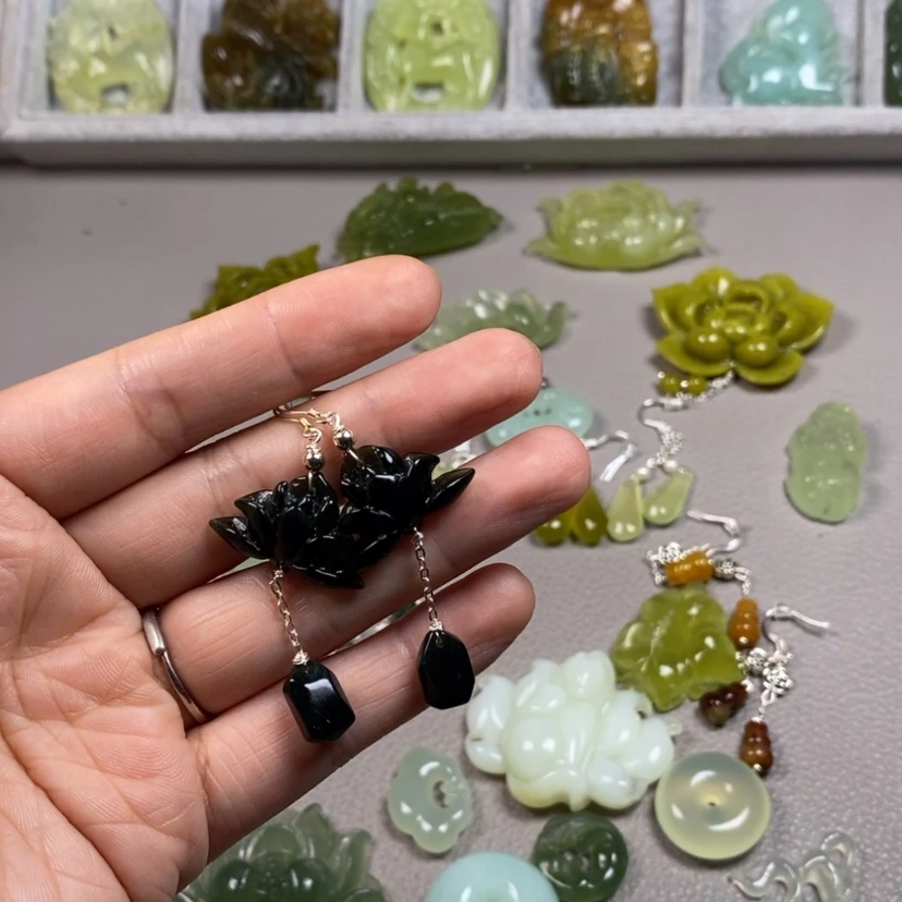 【闪购商品】未镶嵌蛇纹石玉挂件耳饰耳环项链