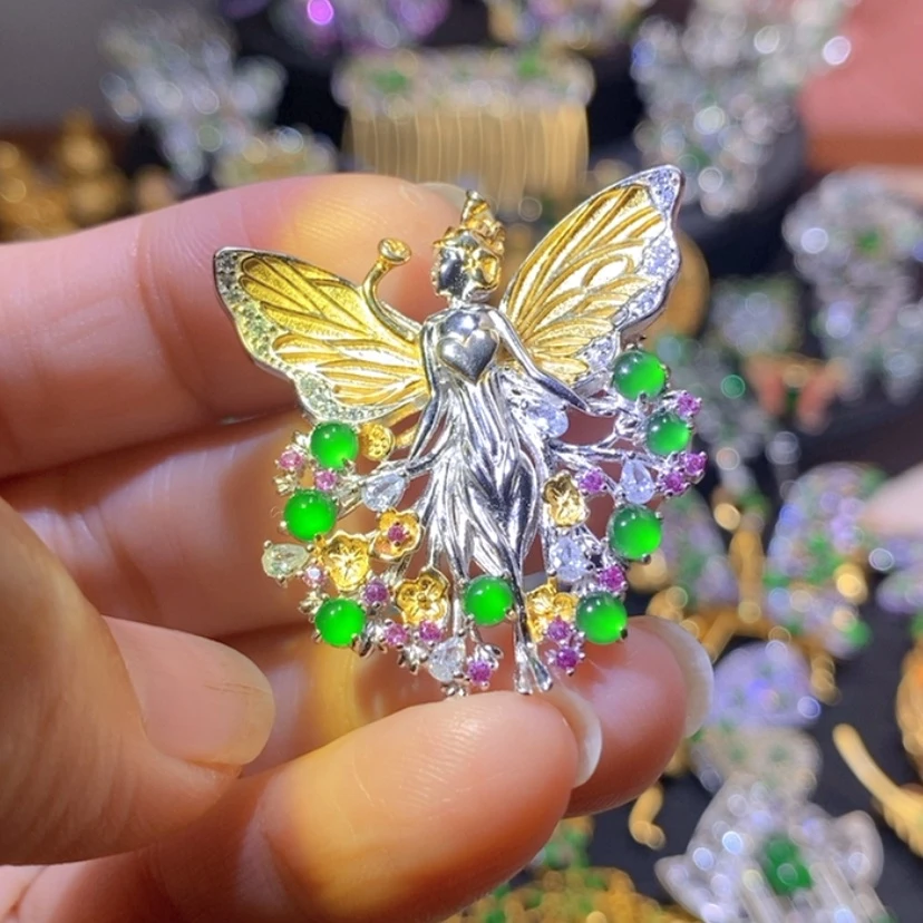 【闪购商品】银S925镶嵌挂件翡翠