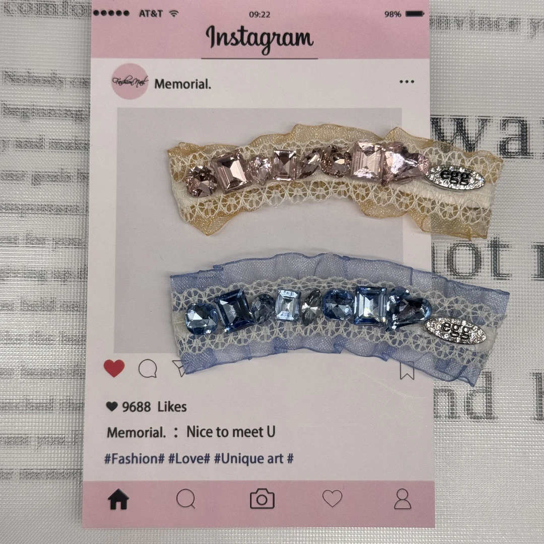 韩国ins蕾丝轻奢气质8cm鸭嘴发夹215