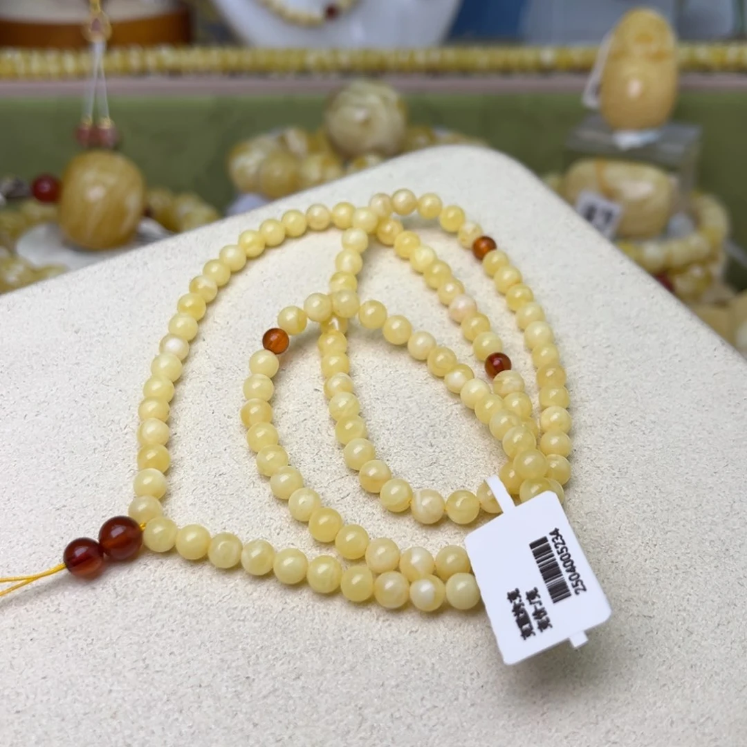 蜜蜡颈饰未镶嵌婧*咪5+圆珠108