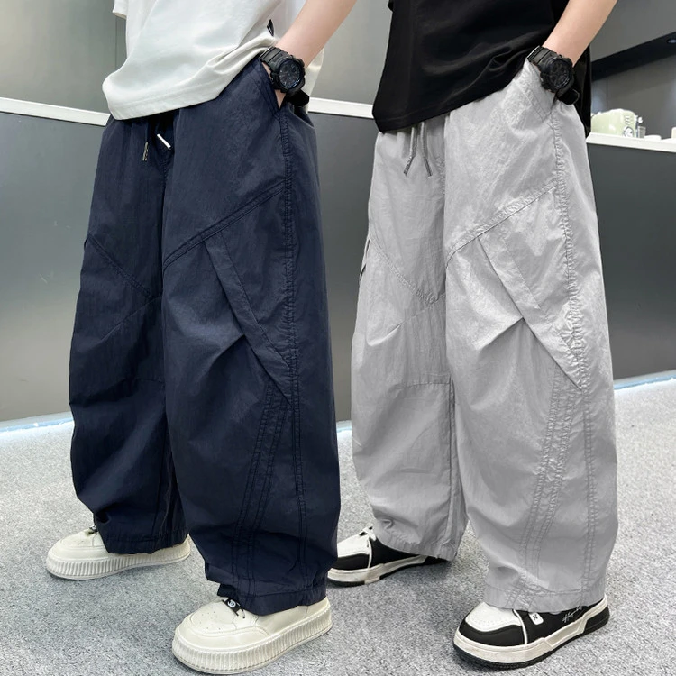 儿童春夏装薄款裤子2025新款中大童男童韩版透气休闲裤速干防蚊裤