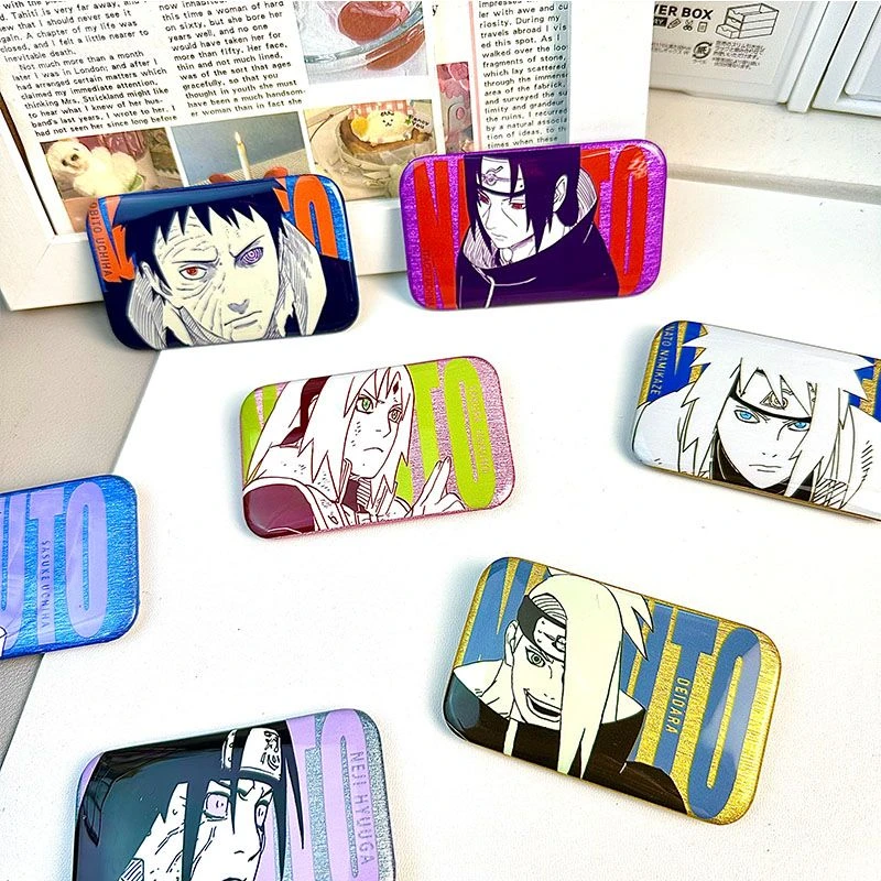 火影忍者双闪吧唧徽章方形25周年艺术带土迪达拉佐助鸣人动漫周边