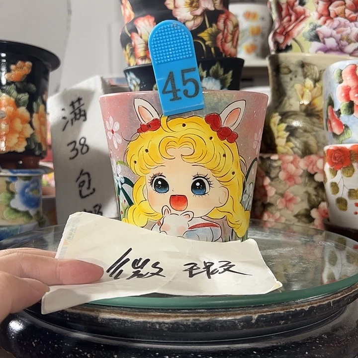 景德镇手绘花盆满38包邮