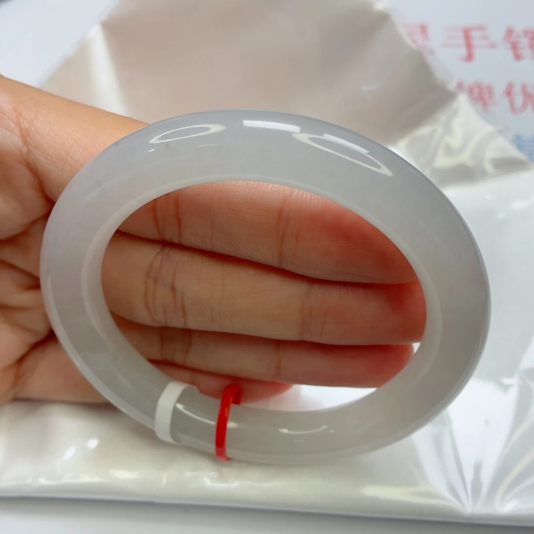 未镶嵌手镯翡翠老坑54圈冰白月光013