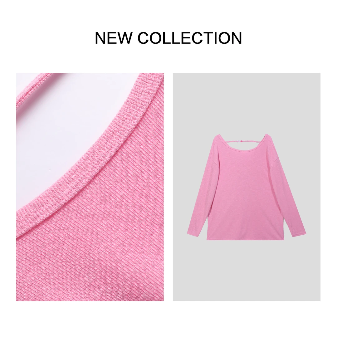 【小依专享】 T1F38025B 纯色简约女士长袖T恤-8025