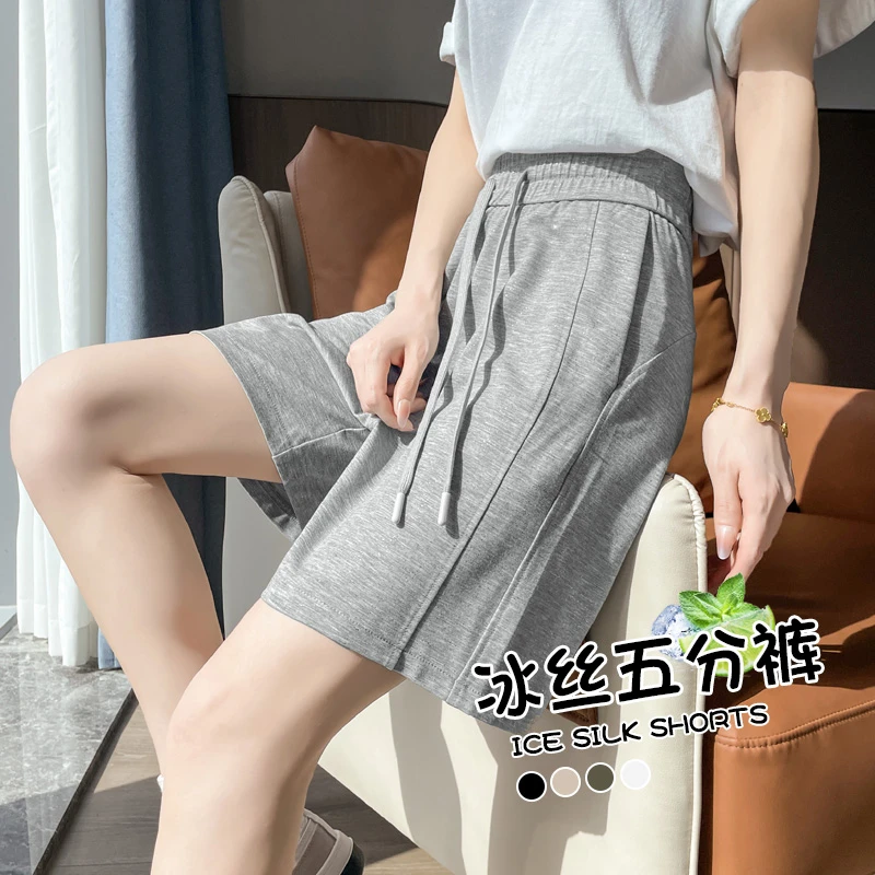 冰丝运动短裤女夏季薄款2025新款高腰休闲显瘦夏天凉凉五分中裤子