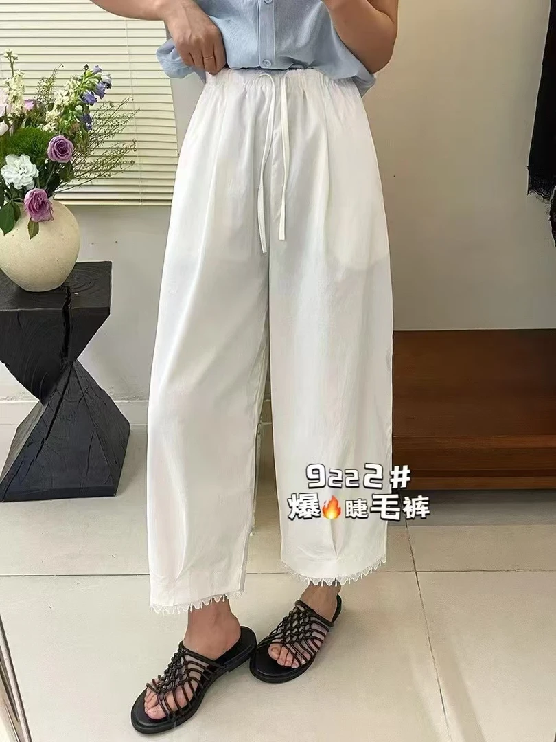 SHUSHU 夏季纸片睫毛花边奶奶裤