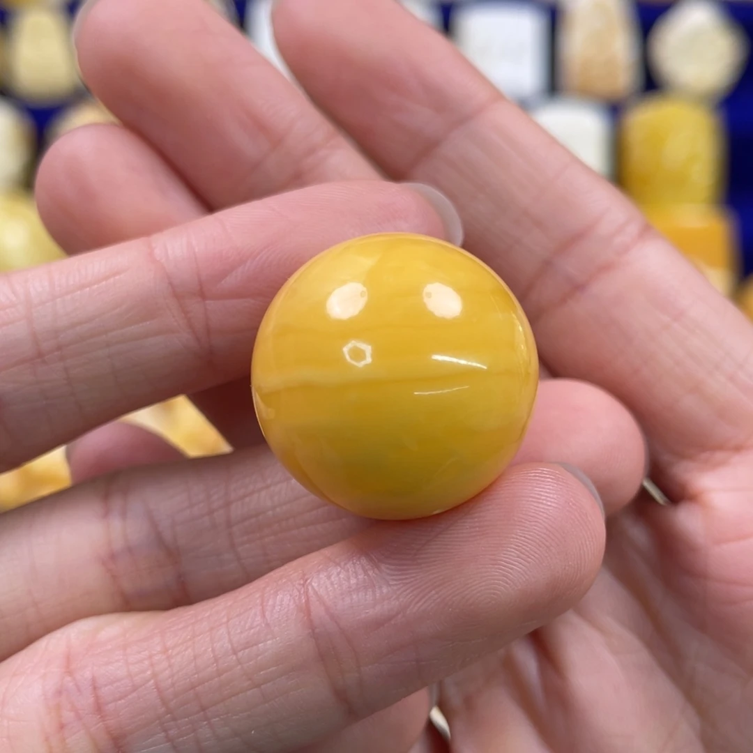 蜜蜡裸石未镶嵌琥珀蜜蜡珠子卡22.9mm