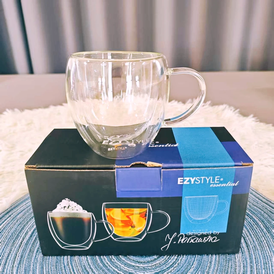 EZY 双层咖啡杯隔凉隔热 容量250ml 2支