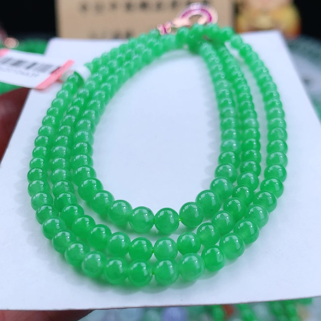 翡翠手链未镶嵌心***惑卡3.6-4.5mm