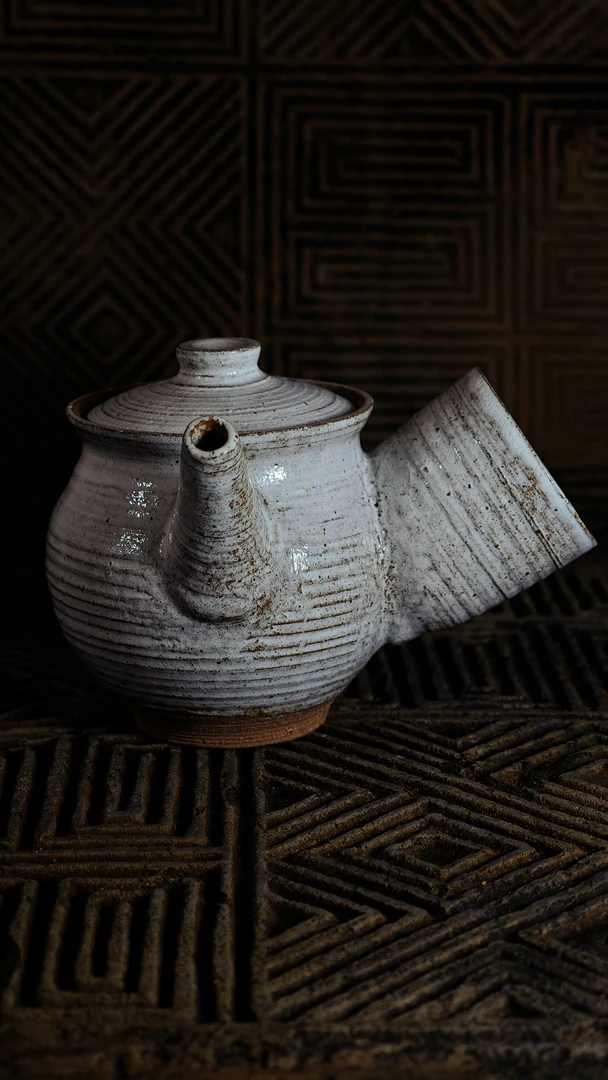 关中李疯子纯手作原矿老岩泥侧把壶手抓壶复古茶具泡茶壶家用陶瓷