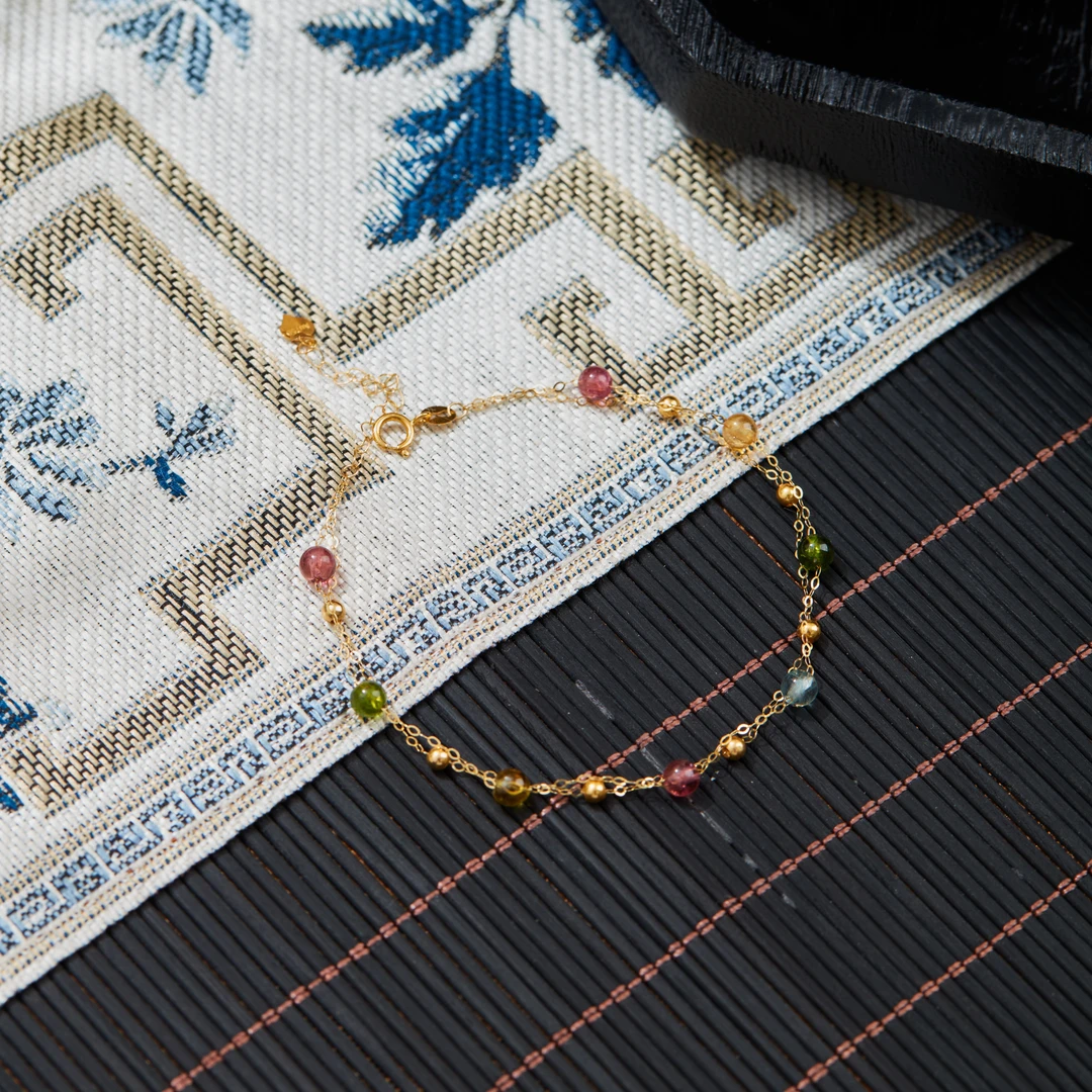 【云上雅岚】韵池丨C16822-18k碧玺手链-3.5mm-多样性发一件