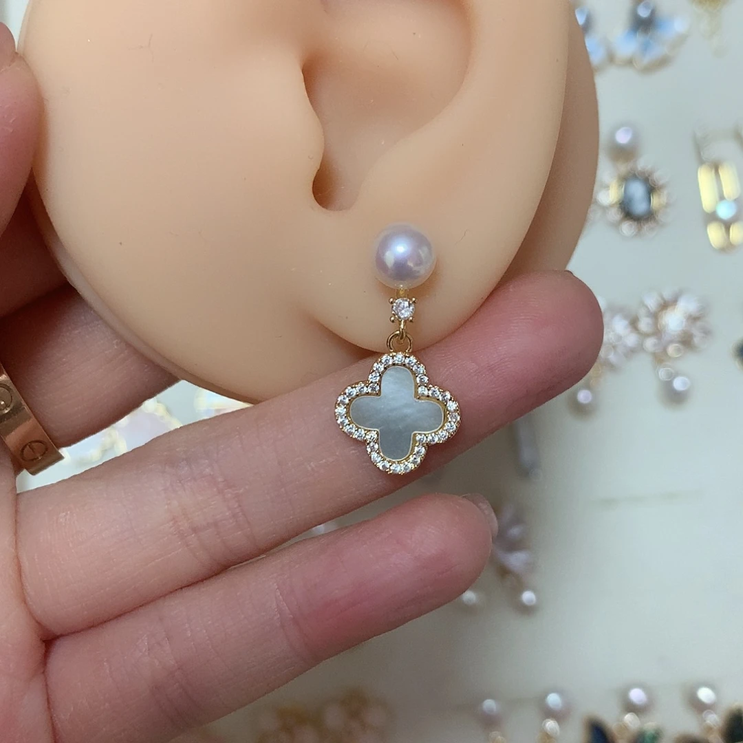 淡水珍珠耳饰合金