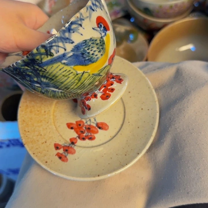 瓷片手工手绘细微不一样
