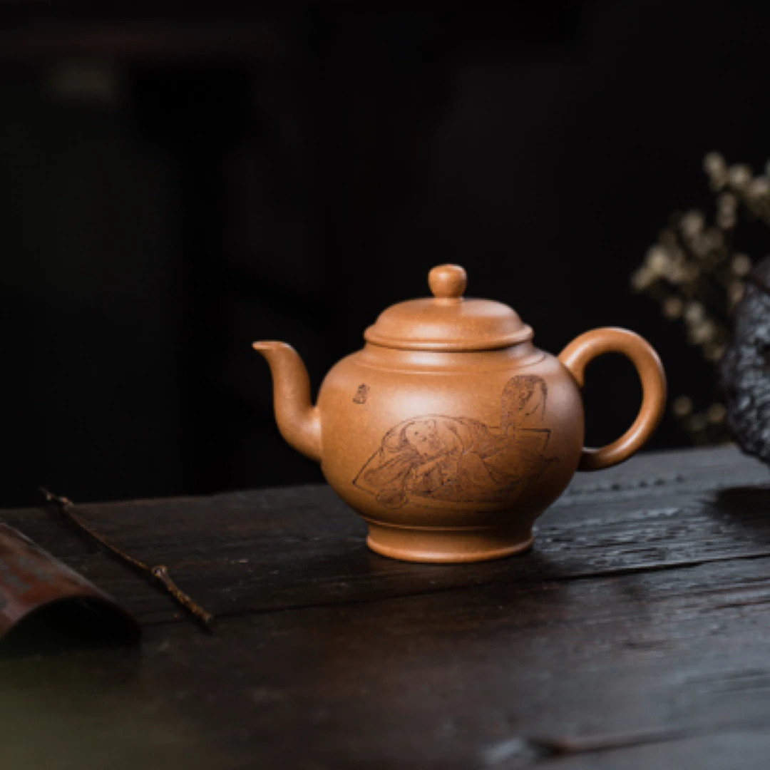 【精品】全手工宫灯.【准国工】邵旭.段泥，伊然刻绘.300cc.14孔