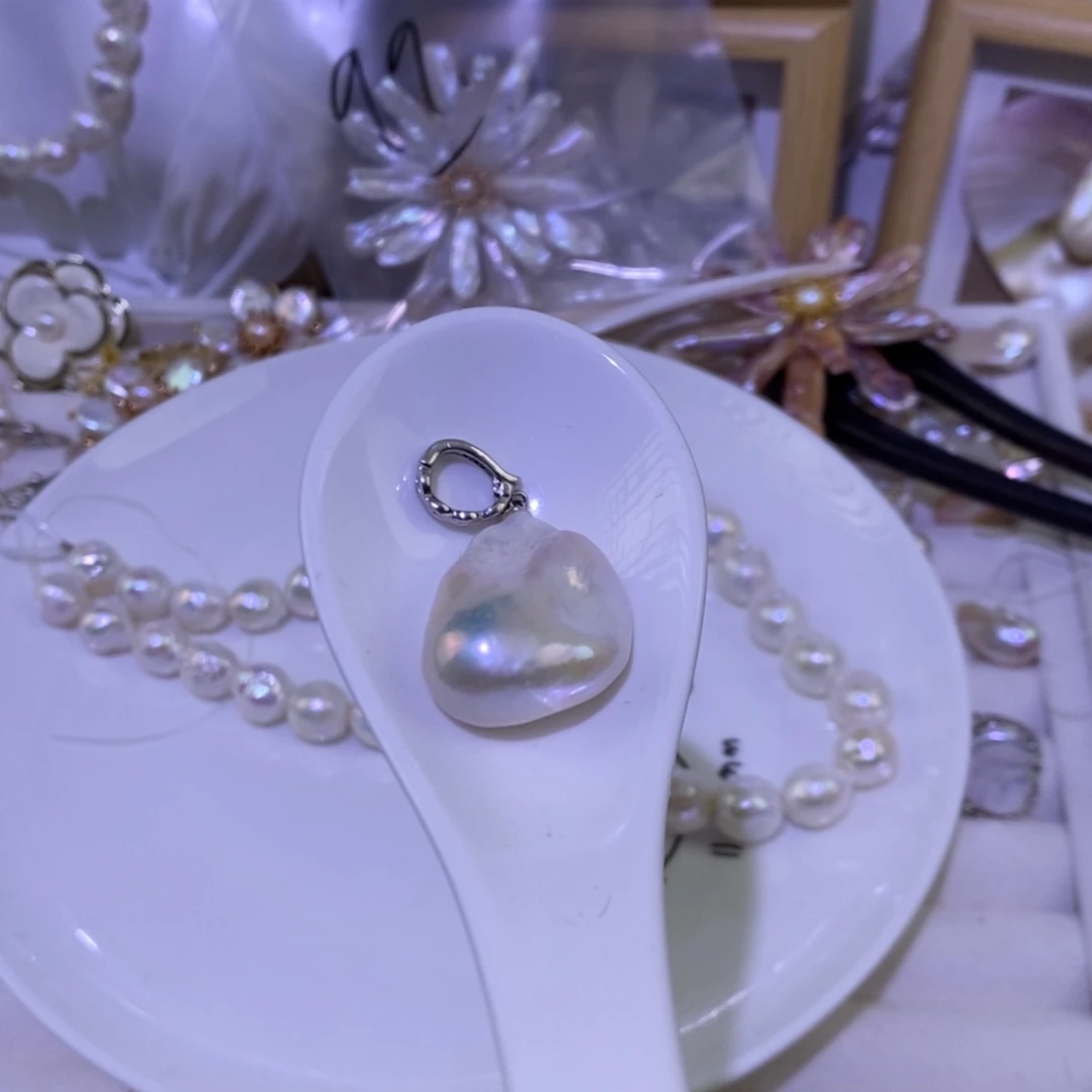敏***意淡水珍珠吊坠(不含链)银S925镶嵌