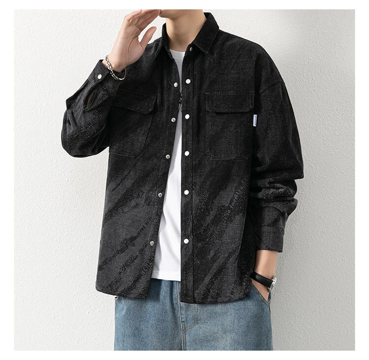 2025春秋新款男装牛仔外套亲肤柔软大气休闲时尚潮流外套夹克宽松