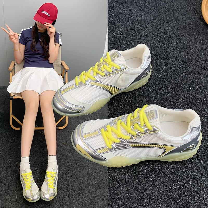 爆款德训鞋女款2025夏季新款女鞋厚底阿甘鞋复古运动鞋增高老爹鞋