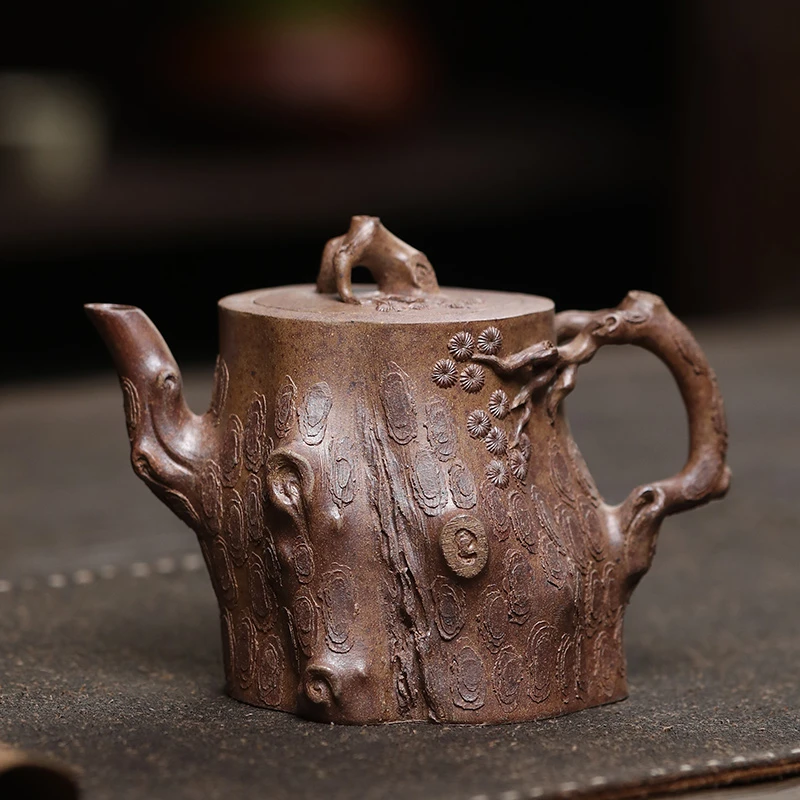 大吉羊柴烧 宜兴紫砂壶手工茶壶 本山绿泥鹤骨松筋260ml李孟华