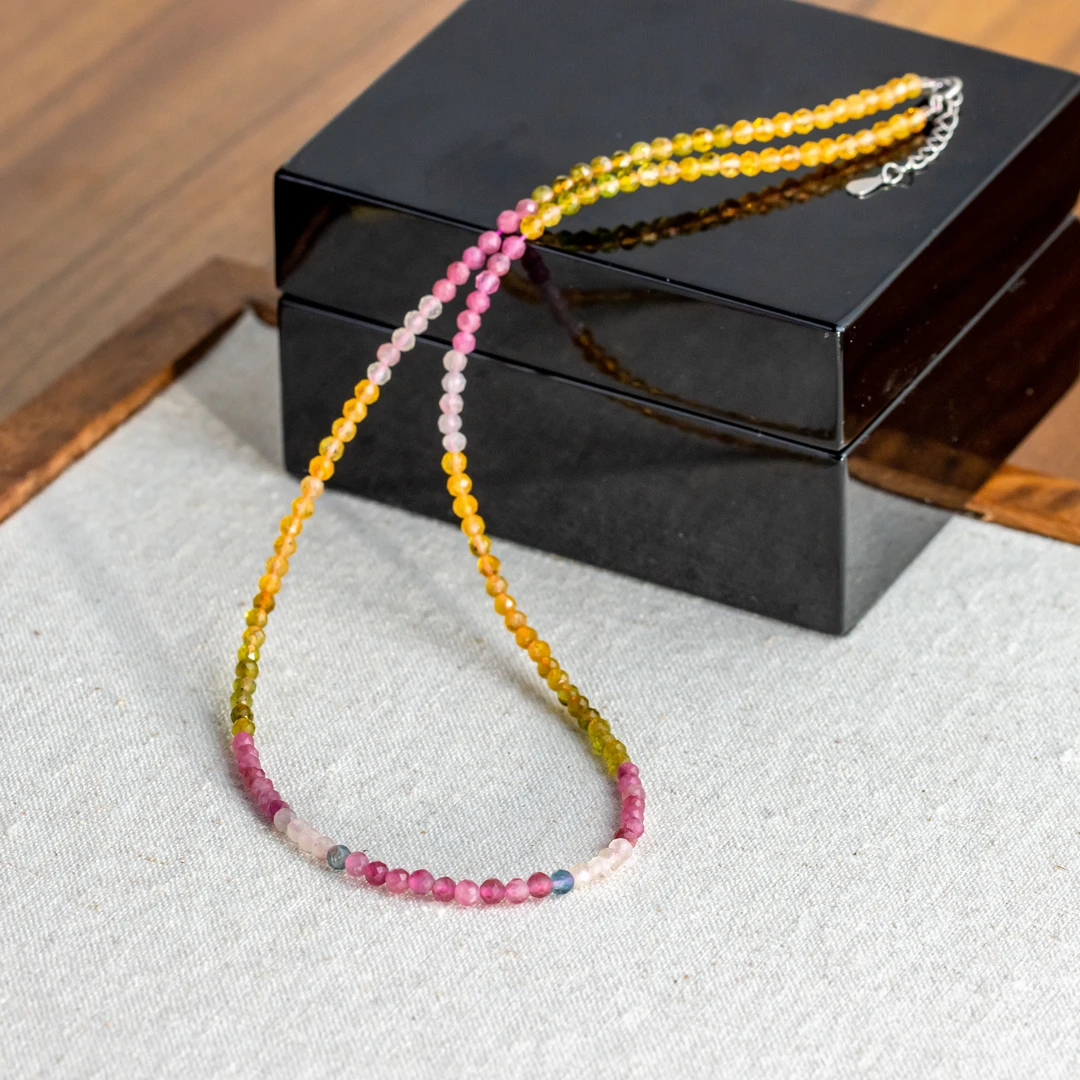 碧玺小米珠国潮国风女神链项链 3mm