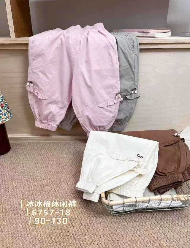 6757-18冰冰棉休闲裤（浅灰）