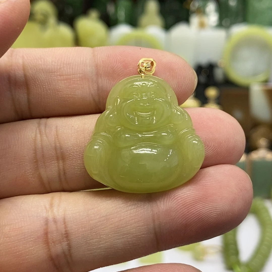 【闪购商品】和田玉18K金镶嵌颈饰