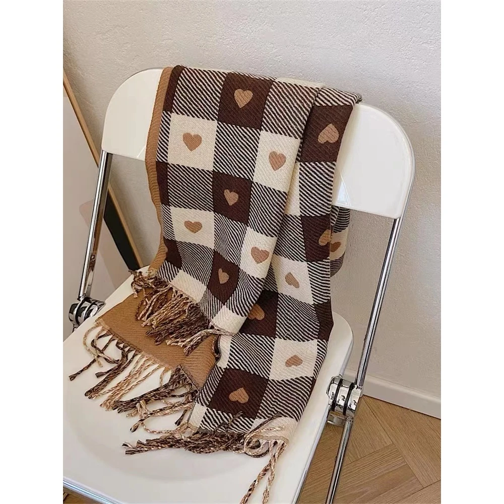 奈奈家9981【爱心格子围巾】定制款20231013