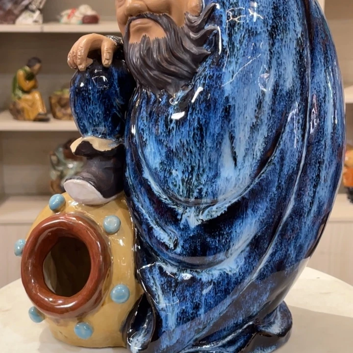 奋***人石湾公仔衬托盆景