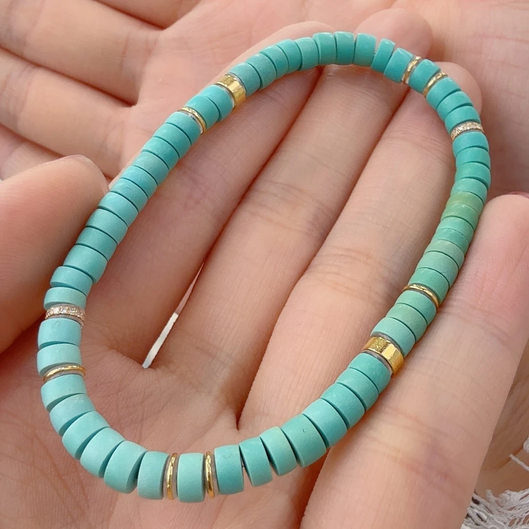 绿松石18K金镶嵌珠宝奇石