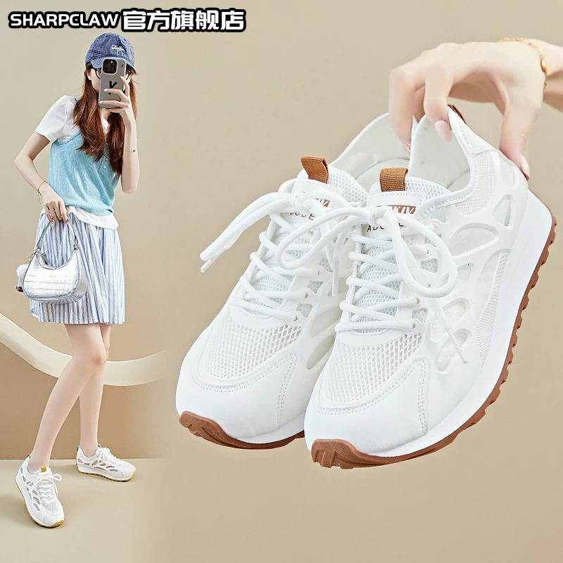 ins韩版新款老爹鞋女2025夏季学生运动跑步休闲网面增高透气百搭
