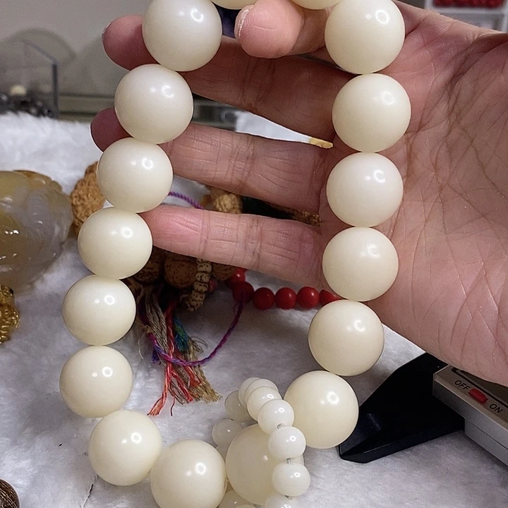 文玩核桃手串白玉菩提车挂手持19-20