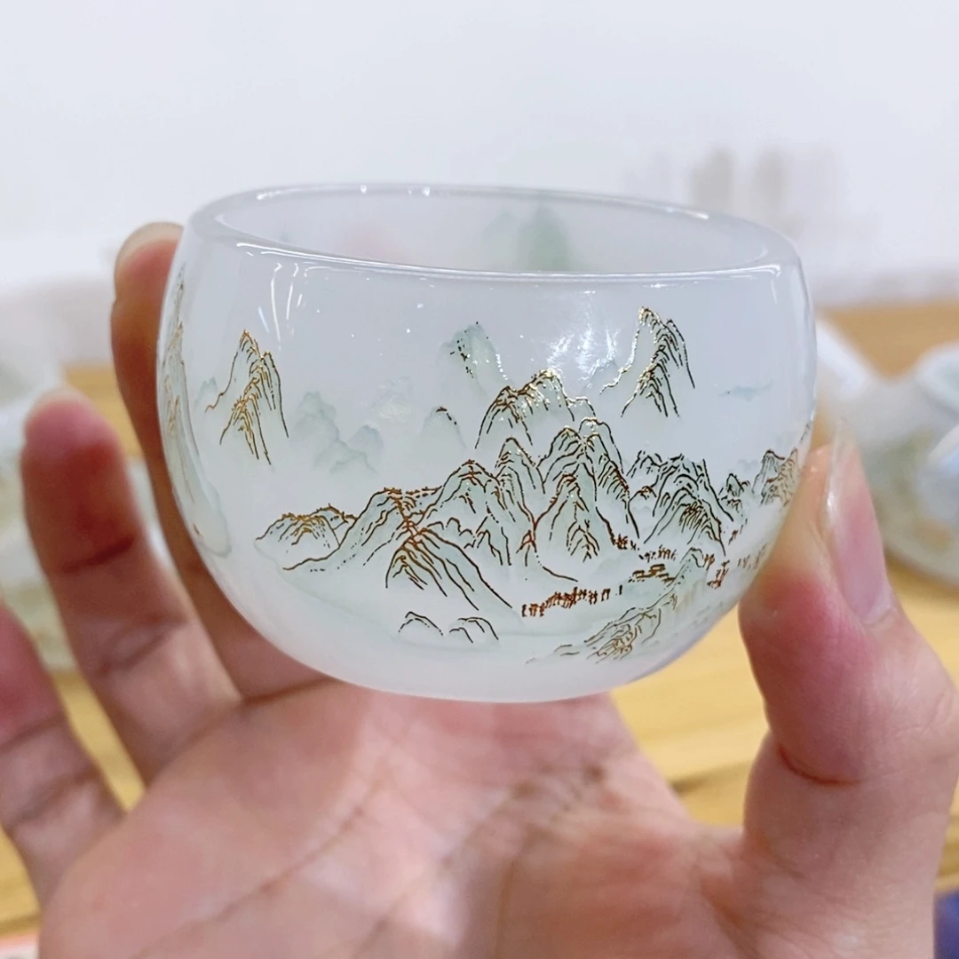 千里江山琉璃客杯