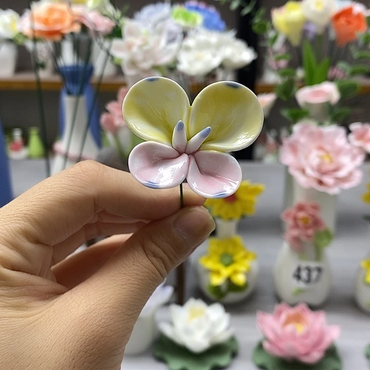 陶瓷陶瓷材料3只蝴蝶随机发