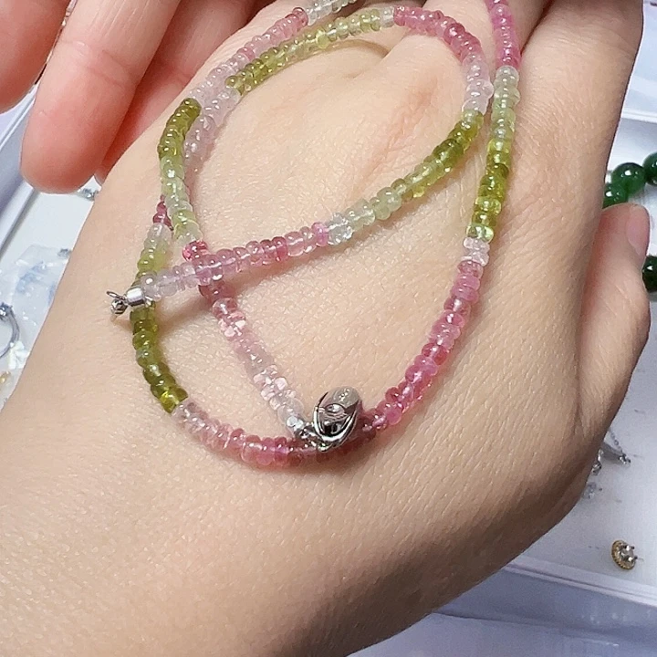 手链碧玺银S925镶嵌