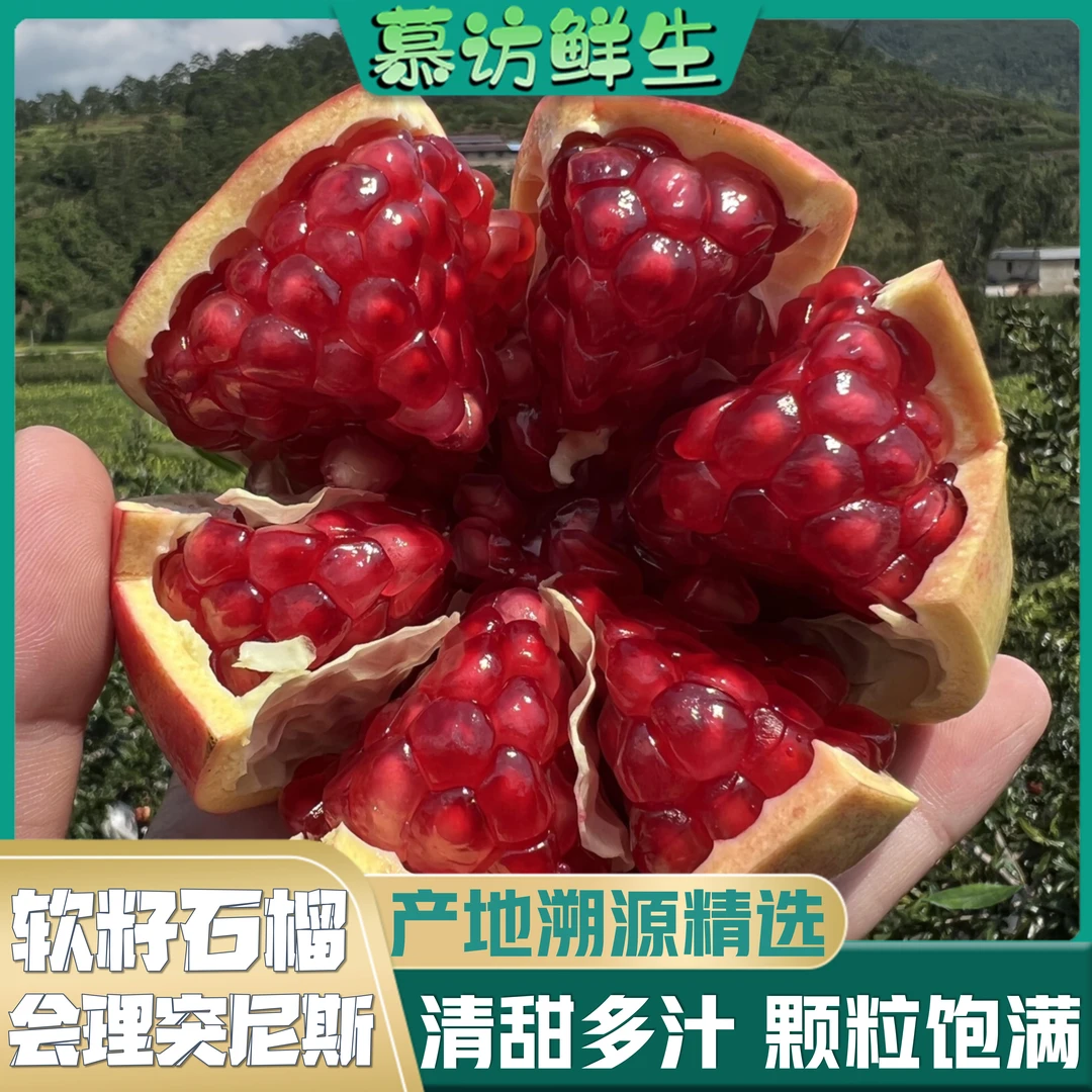 【礼盒包装】软籽石榴四川会理突尼斯甜石榴新鲜水果产地直采