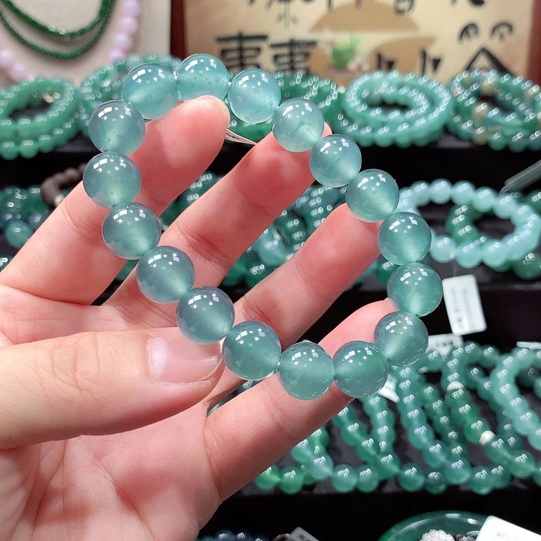 王***火翡翠未镶嵌手链卡12
