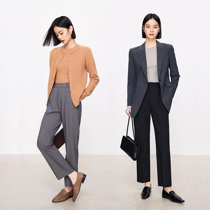 镇店女神裤 高档通勤黑色九分裤女士烟管裤梨形职业西装裤子春秋