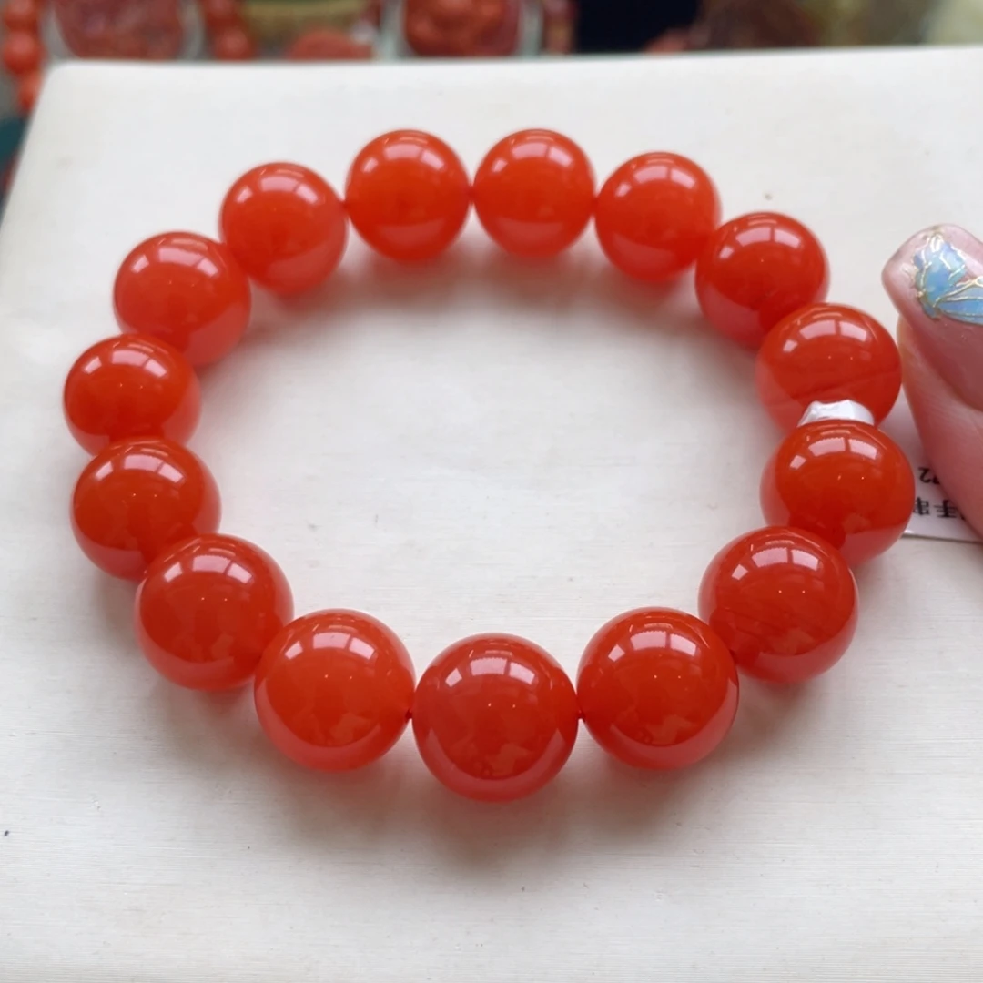 南红玛瑙未镶嵌毕业级保山南红单圈13+mm