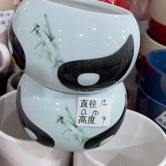 多肉绿植陶瓷花盆9.9包邮，有孔