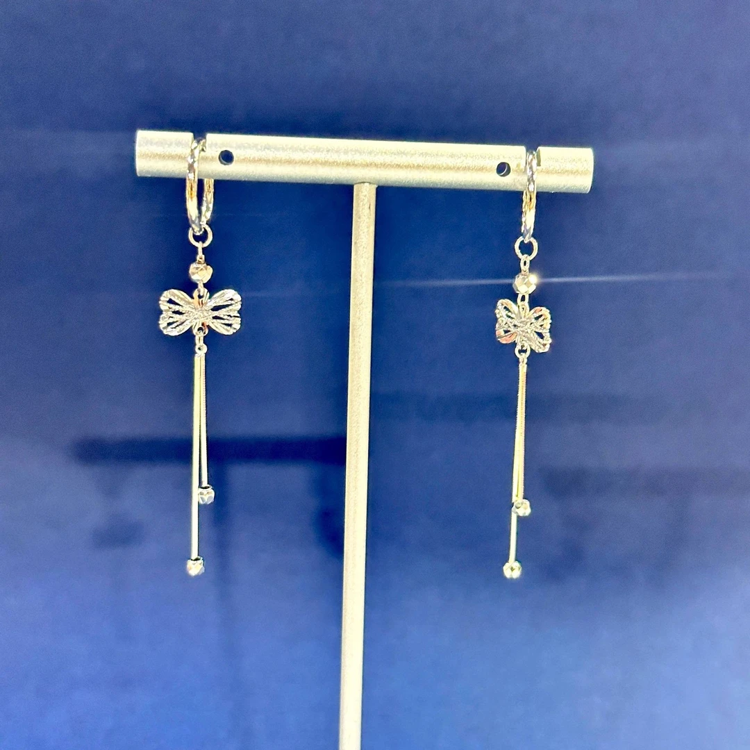 【中国珠宝】PT950耳饰蝴蝶结流苏耳饰铂金时尚耳饰24